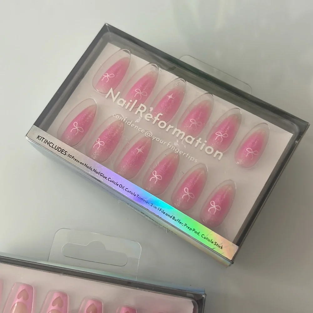 Pink Coquette Hearts Nail Reformation Press on Set Kit - Picture 3 of 4